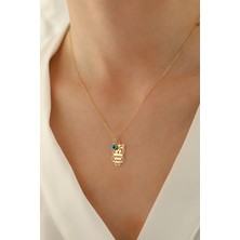 Milet Kuyumculuk 14 Ayar Altın Forze Zincir Baykuş Göz Kolye