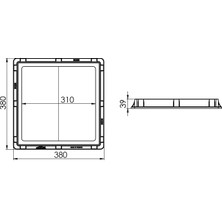 Luxwares 35x35 Rögar Kapağı Çerçeve + Düz Kapak