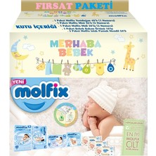 Molfix Merhaba Bebek Doğuma Hazırlık Seti Bebek Bezi + Islak Mendi + Bakım Örtüsü Fırsat Pk