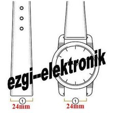 Ezgi Elektronik Bizon Deri Saat Kayişi 24MM Taba Saat Kordonu Kroko Dikişli Kolça