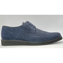 Adnan Shoes Erkek Hakiki Nubuk Deri Lacivert Bağlı Eva Tabanlı Oxford Ayakkabı