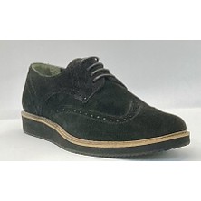 Adnan Shoes Erkek Hakiki Süet Deri Siyah Bağlı Eva Tabanlı Oxford Ayakkabı