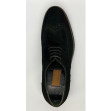 Adnan Shoes Erkek Hakiki Süet Deri Siyah Bağlı Eva Tabanlı Oxford Ayakkabı