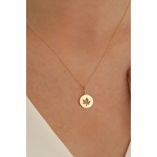 Milet Kuyumculuk 14 Ayar Altın Forze Zincir Çınar Yaprağı Kolye