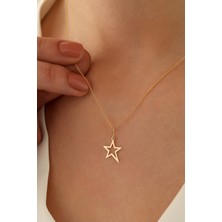 Milet Kuyumculuk 14 Ayar Altın Forze Zincir Yıldız Kolye