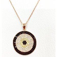 Oriental Nazarlık Gümüş Rose Kolye