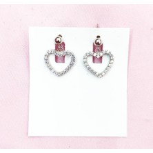 Oriental Sallantılı Gümüş Kalp Küpe