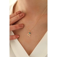 Milet Kuyumculuk 14 Ayar Altın Forze Zincir Yıldız Göz Kolye