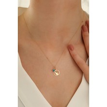 Milet Kuyumculuk 14 Ayar Altın Forze Zincir Kedi Göz Kolye