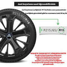 Whigor Citroen C2 15 Inç Uyumlu Jant Kapağı Amblemli Piano Black 4'lü Takım 215