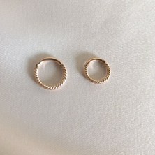 Bylin Cerrahi Çelik Rosegold Burgulu Halka Piercing- Halka Çap 8 mm ve 6 Mm- 2 Adet