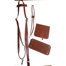 Angel Çanta Aksesuar Suni Deri Taba Renk Gümüş Metalli Sırt Çantası Seti