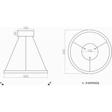 Triolux TRA30041A Eco 40 cm LED Avize Sarkıt Cırkel - Işık Rengi 4000K Doğal Beyaz
