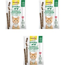 Gimcat Sticks Kuzu Etli Tavuklu Tahılsız Ödül Çubukları 4'lü 20GR (3 Adet)