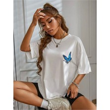 Muwen Butik Unisex Sırt Baskılı Tasarım Tshirt