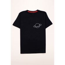 Muwen Butik Unisex Saturn Logo Tasarım Tshirt