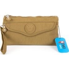 Nemo Bags Vizon Kadın Büyük Cüzdan 20X12CM 4 Gözlü Bileklikli ve Askılı 1.30CM Su Geçirmez