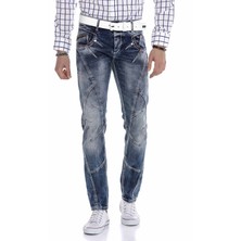 Cipo & Baxx CD563 Parçalı Dikişli Regular Erkek Mavi Kot