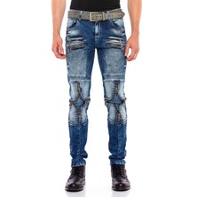 Cipo & Baxx CD551 Dizleri Fermuarlı Sokak Modası Skinny Erkek Kot Pantolon