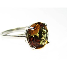 Lilah Gümüş Tr Gümüş Zultanit Yuvarlak Taşlı Kadın Yüzük