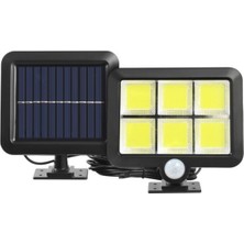 UniChrome Uzaktan Kumandalı 120 Cob LED Solar Panel Güneş Enerjili 3 Mod Duvar Lambası Bahçe