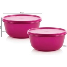 Tupperware Buzdolabı Saklama Kabı 2'li Mor Şeker Kap 1.5 Lt Hsgl