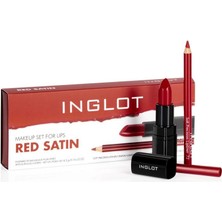 Inglot Kırmızı Saten Dudak Makyaj Seti