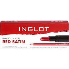 Inglot Kırmızı Saten Dudak Makyaj Seti