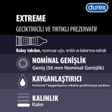 Durex Extreme 30'li Geciktiricili ve Tırtıklı Prezervatif+Durex Intense Devil Ring Titreşimli Halka