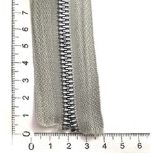 Çanta Fermuarı - Metal Diş - Gri - 5 Adet