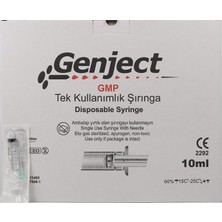Genject 10 cc Enjektör 3p 21G Yeşil Uçlu Şırıınga 50 Adet