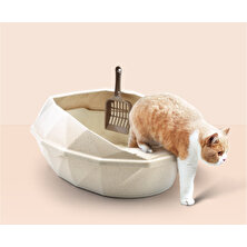 Xinhang Açık Üst Kedi Çöp Kutusu Kiti Scoop Kitty ile Kepçe Kediği Çöp Kutusu Pan Kapalı Muhafaza Anti Splash Pet Temizlik Malzemeleri | Litter & Amp;houshreaking (Yurt Dışından)