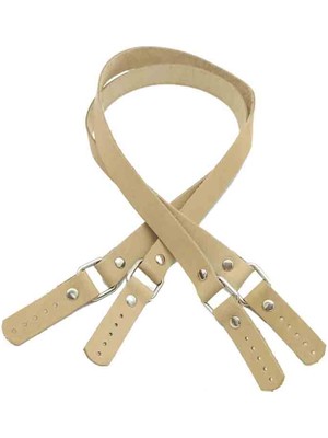 Angel Çanta Aksesuar Ham (Doğal) Renk Karedört Model Gerçek Deri Çanta Sapı (Gümüş Metal)