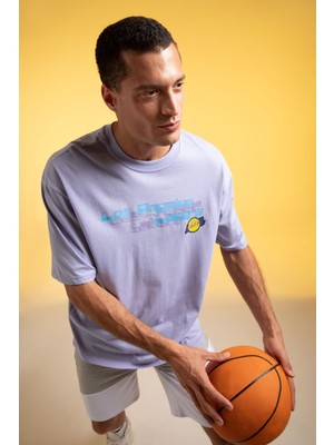 DeFacto Defacto Fit NBA Los Angeles Lakers Lisanslı Oversize Fit Tişört Y2986AZ22HS