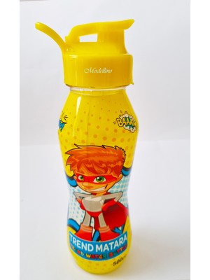 Modellino Lisanslı Trend Sarı Kapaklı 500CC Şeffaf Erkek Çocuk Matara Suluk