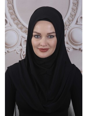 Moda Çizgi Hazır Şal Ninja Tasarım  Siyah