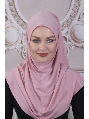 Moda Çizgi Hazır Şal Ninja Tasarım  Pudra