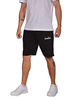 Diadora Mesa - Pamuklu Siyah Spor Şort - Dıadoramesa