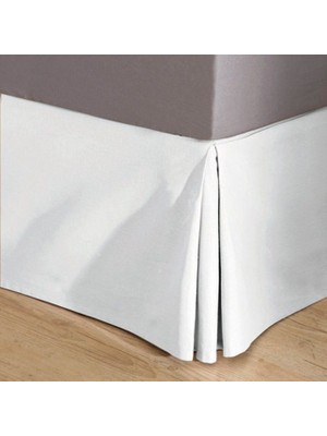 Metinev Düz Beyaz Keten Baza Eteği