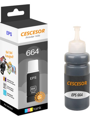 Cescesor Epson 664 Siyah Muadil Mürekkep - 70 ml - Cescesor