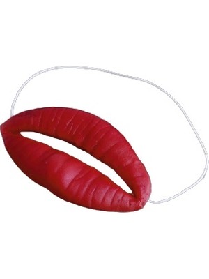 Schulzz Dokulu Kırmızı Dudak Cosplay Lastik Aparatlı Maske