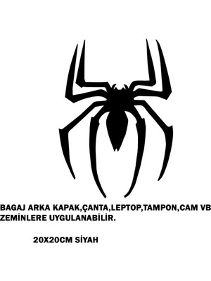 Rs Auto Aksesuar Örümcek Siyah 20 x 20 cm