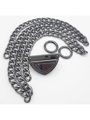 Angel Çanta Aksesuar Füme Renk Orta Kalınlık Zincir Set No:57