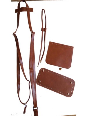 Angel Çanta Aksesuar Suni Deri Taba Renk Light Gold Metalli Sırt Çantası Seti