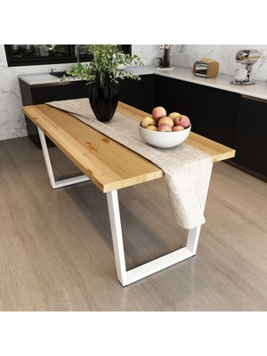 Woodesk Tuana Masif Natural Renk 180X80 Yemek Masası CPT7298-180