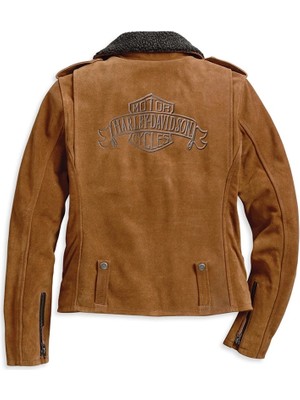 Harley-Davıdson Jacket-Bıker,suede,brown 2s Kadın Ceket