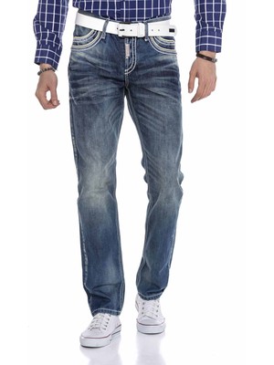 Cipo & Baxx CD184 Çift Cep Dikişli Regular Mavi Erkek Jeans
