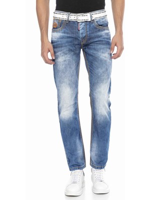 Cipo & Baxx CD669 Kalın Dikiş Detaylı Straight Fit Jeans