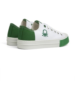 Benetton® | BN-30631-3114 Beyaz Yeşil - Kadın Spor Ayakkabı