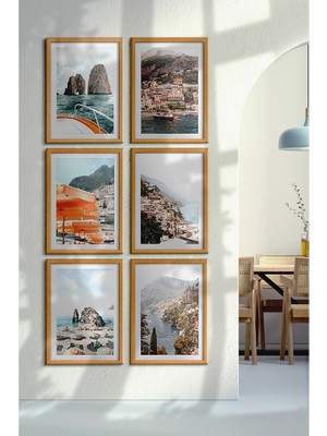 Özcanlar Çerçeve Çerçeveli Tablo Dekorasyon Ev Dekoru Modern Sanat Sahil Baskısı Italya Duvar Sanatı Tatil Holiday ÖZC-452